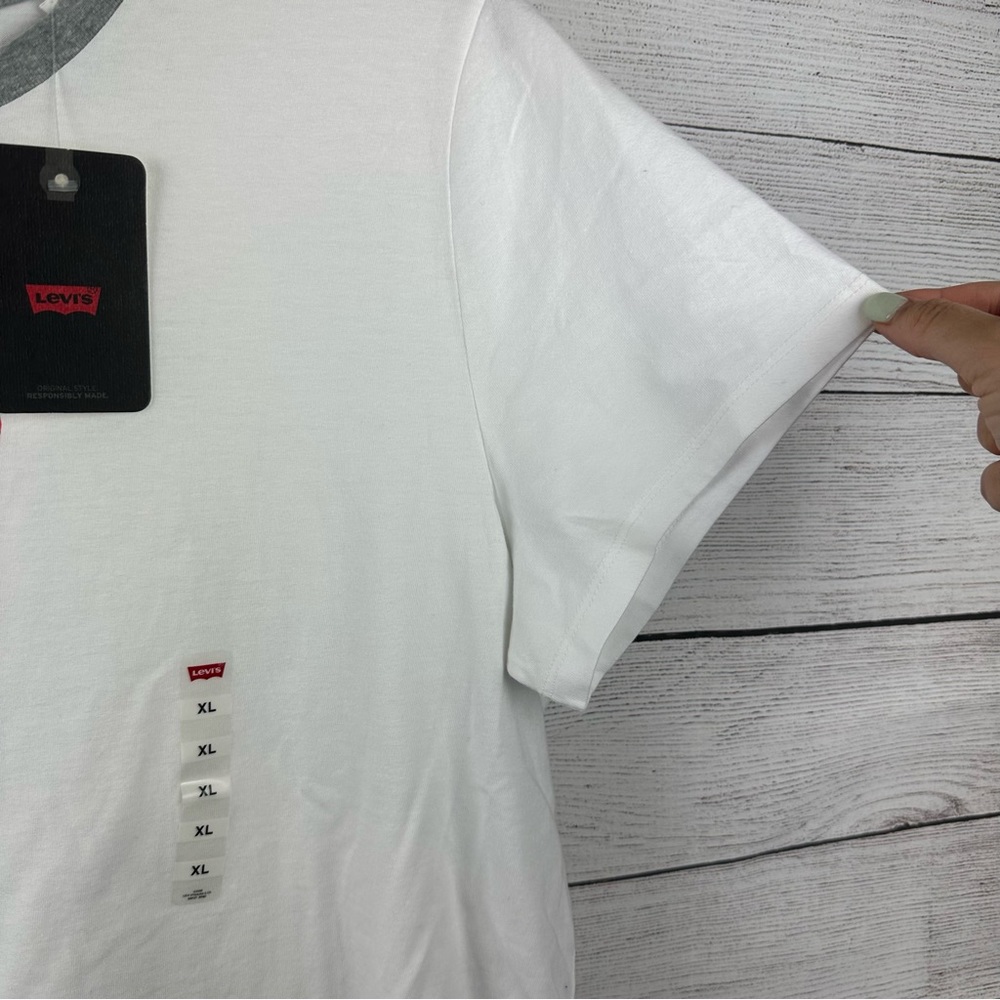 Levi's Cropped Graphic Jordie Tee Apple Poster White - Picture 5 of 6
